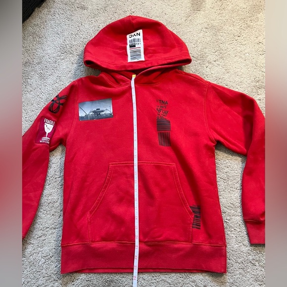 Aritzia TNA 1997 Logo Airport Graphic Hoodie-Red-XS-streetwear-loungewear-grunge - Picture 6 of 7